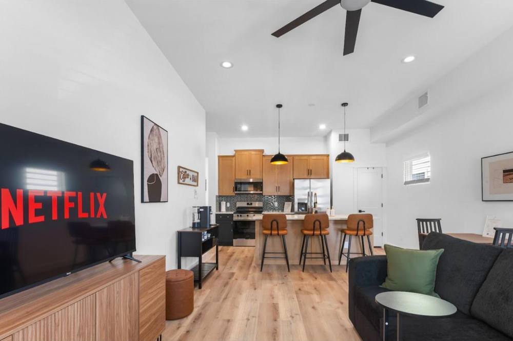 Lydia: Living room and kitchen